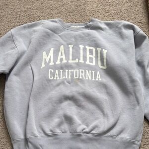 Brandy Melville Light Gray Malibu Crewneck Sweater